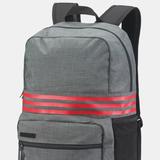 Adidas 3 Stripes Medium Backpack (Dark Grey Heather/ Scarlet) - Grey - ONE SIZE