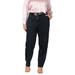 Standards & Practices Women's Plus Size High Waist Curved Denim Trouser Pants - Black