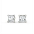 Brilliant Carbon Sirius Princess Stud Earrings - Multiple Sizes - White - DIAMOND: 1.50 CARAT TOTAL WEIGHT