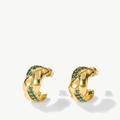 Classicharms Emerald Braided Design Cuff Hoop Earrings - Green