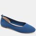 Journee Collection Women's Tru Comfort Foam Narrow Width Maryann Flat - Blue - 7.5