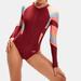 Speedo Womens/Ladies Long-Sleeved One Piece Bathing Suit - Red - 10