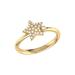 LuvMyJewelry Dazzling Star Bezel Diamond Ring In 14K Yellow Gold Vermeil On Sterling Silver - Gold - 7