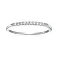 Vir Jewels 1/10 cttw Petite Diamond Wedding Band For Women In 10K White Gold Prong Set, Size 4.5-10 - White - 10