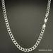 Donatello Gian Sterling Silver 925 Curb Chain 5MM, 16"-24", Curb Link Chain Necklace, Italian Made Sterling Silver 925 Unisex Chain - Grey - 18"