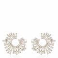 Ettika Opulent Crystal Stardust 18k Gold Plated Open Circle Earrings - White - OS