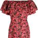 Rhode Women Tiered Ruffle Neckline Mini Vivi Dress Flora Splash - Red