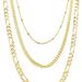 Sterling Forever Simple Layered Chains - Gold