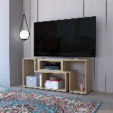 FM Furniture Harmony Extendable TV Stand, Multiple Shelves - Brown
