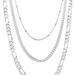 Sterling Forever Simple Layered Chains - Grey