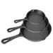 Fresh Fab Finds 3-Piece Pre-Seasoned Cast Iron Skillet Set - Non-Stick, Oven Safe, Heat-Resistant Frying Pans - Black