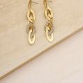 Ettika Crystal and 18k Gold Plated Rope Chain Link Dangle Earrings - Gold - OS
