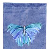 Caroline's Treasures 11 x 15 1/2 in. Polyester Butterfly on Slate Blue Garden Flag 2-Sided 2-Ply