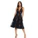 Dress The Population Courtney Sequin Overlay Dress - Black - XXS