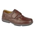 Roamers Mens Leather Wide Fit Touch Fastening Casual Shoes - Brown - Brown - 11