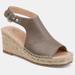 Journee Collection Journee Collection Women's Wide Width Crew Wedge Sandal - Brown - 5.5