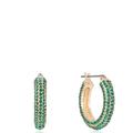 Ettika Sparkle Bits Mini Crystal 18 K Gold Plated Hoops - Green