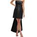 Alfred Sung Strapless Satin Column Mini Dress With Oversized Bow - D857 - Black