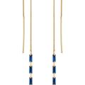 Ettika Crystal Baguette Threader Earrings - Gold