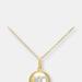 Genevive C.z. Sterling Silver Gold Plated ''xo'' Disc Pendant - Gold - 18