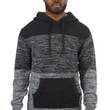 X RAY Colorblock Knitted Pullover Hooded Sweater - Grey - 3XL