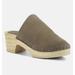 Rag & Co Darcie Taupe Suede Clogs - Brown - US 8