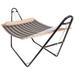 Sunnydaze Decor Double Quilted Hammock with Universal Steel Stand Misty Beach Outdoor Swing Bed, Sunnydaze Quilted 2-Person Hammock and Multi-Use Steel Stand - Grey