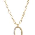 Ettika Pearl Initial 18k Gold Plated Necklace - Gold - LETTER: O; SIZE: ONE SIZE