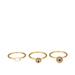 Ettika Pearl and Crystal Flower Ball 18k Gold Plated Ring Set - Gold - 6