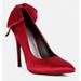 Rag & Co Hornet Red Satin Stiletto Pump Sandals - Red - US 7