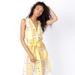 Miguelina Alexia Belted Guayabera Dress - Yellow - M