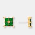 Rivka Friedman Emerald Crystal Square Cluster Stud Earrings - Green