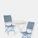 Sunnydaze Decor 3-Piece Patio Bistro Furniture Set Wooden Folding Outdoor Table Blue Chairs - Blue