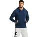 Under Armour Mens Rival Fleece Full Zip Hoodie - Academy Blue/Onyx White - Blue - 3XL