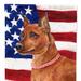 Caroline's Treasures 28 x 40 in. Polyester Miniature Pinscher Patriotic Flag Canvas House Size 2-Sided Heavyweight