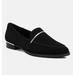 Rag & Co Paulina Black Suede Leather Loafers - Black - 8 (US)