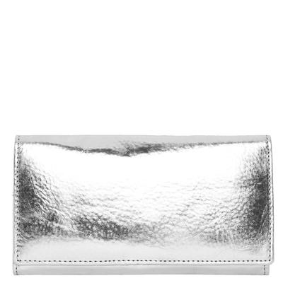 Brix + Bailey Silver Leather Multi Section Purse -...