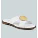 Rag & Co Eudora Embellished White Slip-Ons Sandal - White - US 5