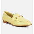Rag & Co Dareth Horsebit Flat Heel Loafers In Yellow - Yellow - US 5