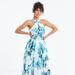 Quiz Floral Chiffon Halterneck Keyhole Tiered Dress - Blue