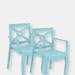 Sunnydaze Decor Set of 4 Patio Chair Blue Stackable Outdoor Seat Armchair Backyard Porch Deck - Blue - SET OF 2