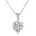 Genevive Sterling Silver With Colored Cubic Zirconia Heart-Shape Necklace - White