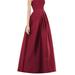 Alfred Sung Strapless Pleated Skirt Maxi Dress With Pockets - D755 - Red - 12