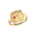 LuvMyJewelry Cancer Crab Ruby & Diamond Constellation Signet Ring In 14K Yellow Gold Vermeil On Sterling Silver - Gold - 5.5