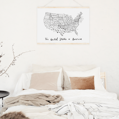 Art By Aleisha United States Of America Map Print - 8" X 10"