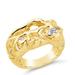 Sterling Forever Sasha CZ & Molten Metal Band Ring - Gold - 6