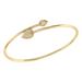LuvMyJewelry Raindrop Adjustable Diamond Bangle In 14K Yellow Gold Vermeil On Sterling Silver - Gold