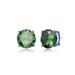Genevive Sterling Silver With Colored Cubic Zirconia Solitaire Stud Earrings - Green