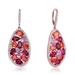 Genevive GV Sterling Silver Red, Purple and Pink Cubic Zirconia Pear Shaped Earring - Red - OS