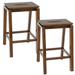 Sunnydaze Decor Sunnydaze Modern Wooden Counter-Height Stools - Dark Walnut - Set of 2 - Brown